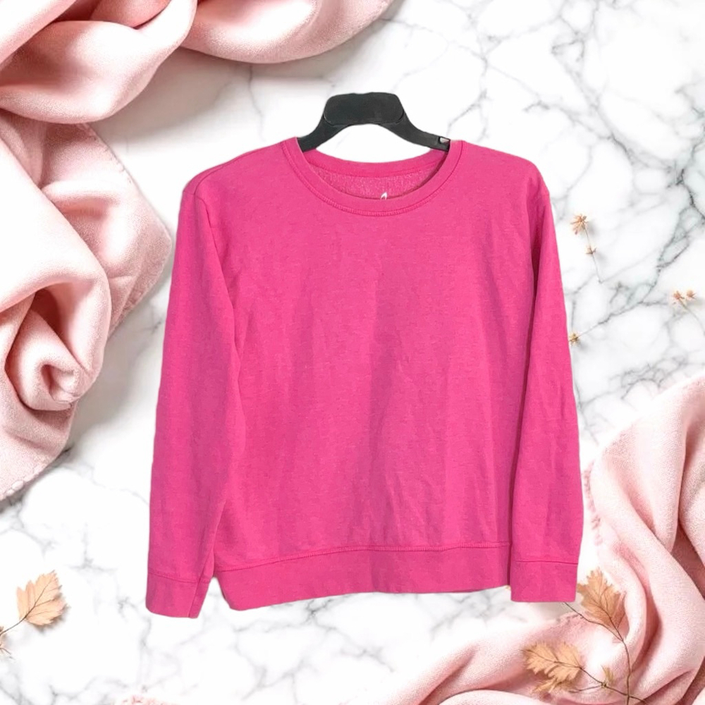 Hanes Dark Pink Cotton & Polyester Pullover Sweatshirt Women Size Large